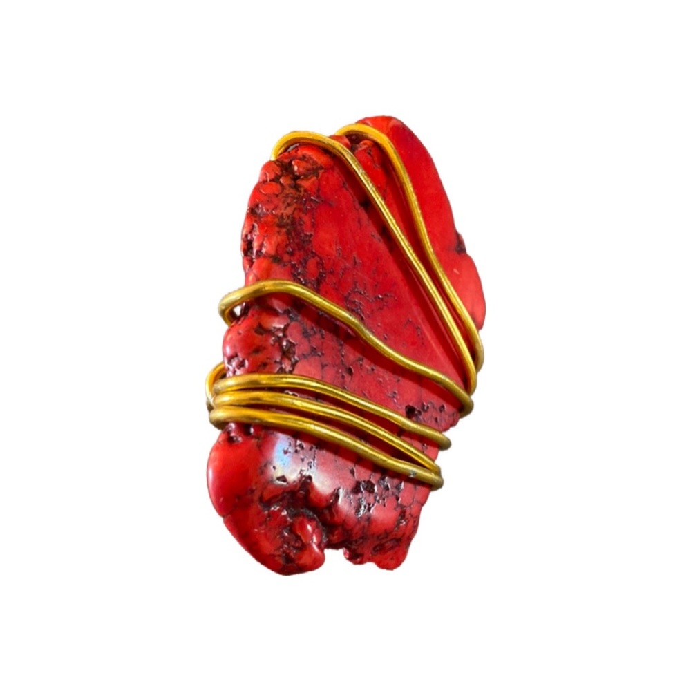 Red Jasper & Brass Ring